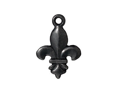 TierraCast Gunmetal Fleur Pendant 16x24mm