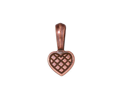 TierraCast Antique Copper (plated) Heart Bail Glue Pad 10x19mm