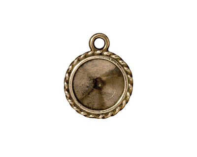 TierraCast Antique Brass (plated) Twisted Round Frame 16x20mm