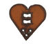 The Lipstick Ranch Rusted Iron Heart Button w/ Holes 42mm
