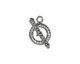Silver (plated) Multi-Bezel Roped Toggle Clasp 13x17mm, 22x7mm