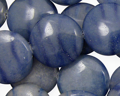 Blue Water Jasper Puff Coin 20mm