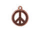 TierraCast Antique Copper (plated) Beaded Peace Pendant 19x23mm