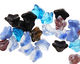 Czech Glass Black & Blue 5 Point Bellflower 6x9mm