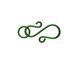 Green Enameled Copper S Clasp 20x13mm, 8mm ring