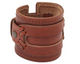 Brown Wide Layered Leather Cuff 2 5/16"