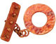 Patricia Healey Copper Round Toggle w/ Bumpy Bar 34x26mm, 33mm bar