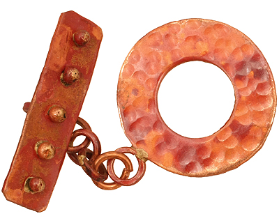 Patricia Healey Copper Round Toggle w/ Bumpy Bar 34x26mm, 33mm bar
