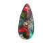 Mardi Gras Mosaic Stone Teardrop Pendant 15x35mm