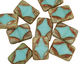Czech Glass Turquoise Picasso Table Cut Rectangle 15x11mm