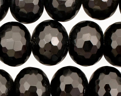 Black Onyx Faceted Rondelle 13x18mm