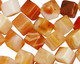Orange Botswana Agate Diagonal Drilled Cube 8mm