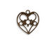 Vintaj Natural Brass Delicate Heart Charm 18x20mm