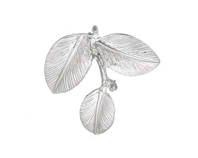 Ezel Findings Rhodium (plated) Camellia Leaves Pendant 27x24mm