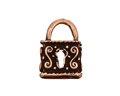 Ezel Findings Antique Copper Double Sided Padlock Pendant 16x23mm