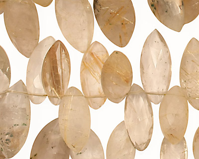 Rutilated Quartz Faceted Spear Drops 7-10x14-24mm