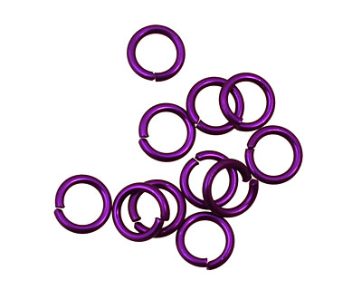 Dark Purple Anodized Aluminum Jump Ring 7mm, 18 gauge (5mm inside diameter)