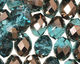 Capri Blue & Oiled Bronze Crystal Faceted Rondelle 14mm