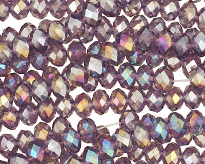 Twilight Peacock Crystal Faceted Rondelle 6mm