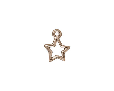 TierraCast Rhodium (plated) Open Star Charm 11x13mm