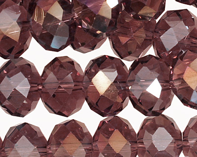 Medium Purple AB Crystal Faceted Rondelle 14mm