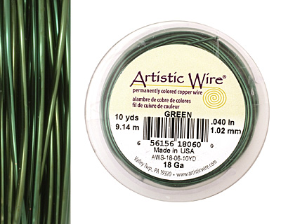 Artistic Wire Green 18 gauge, 10 yards