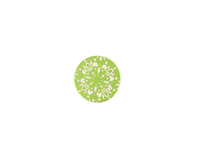 Lillypilly Lime Green Kaleidoscope Anodized Aluminum Disc 11mm, 24 gauge
