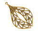 Stampt Antique Gold (plated) Laurel Wreath Pendant 26x42mm