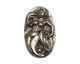 Golden Pyrite (silver tone) Carved Mermaid Pendant 34x58mm