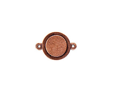 Nunn Design Antique Copper (plated) Raised Tag Mini Circle Connector 25x13m
