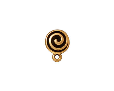 TierraCast Antique Gold (plated) Spiral Ear Post 10x13mm