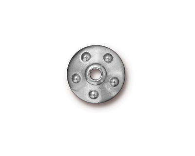 TierraCast Rhodium (plated) Large Hole Rivet Bead Cap 4x14mm