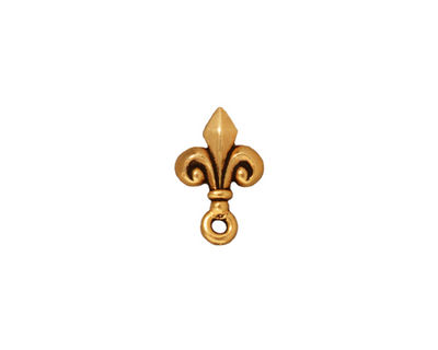 TierraCast Antique Gold (plated) Fleur de Lis Ear Post 9x14mm