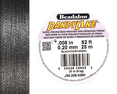 DandyLine Black .2mm Thread, 25 meters