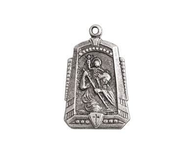 Nunn Design Antique Silver (plated) Protector Medallion 15x25mm
