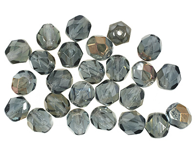 Czech Fire Polished Glass Twilight Montana Blue Round 6mm