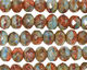 Czech Glass Copper Patina Rose Fire Polished Rondelle 6x9mm