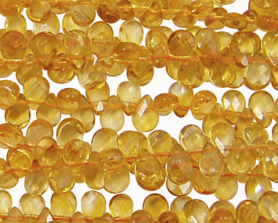 Citrine Faceted Flat Teardrop 4x6mm