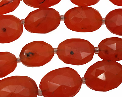 Carnelian (natural-orange) Faceted Oval 12-18x10-13mm