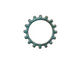 C-Koop Enameled Metal Peacock Blue Open Gear 19mm