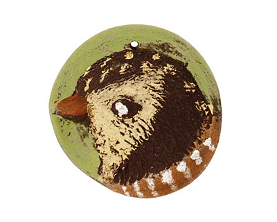 Humble Beads Polymer Clay Wild Bird Pendant 29-30mm