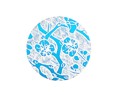 Lillypilly Turquoise Cherry Blossom Anodized Aluminum Disc 25mm, 24 gauge