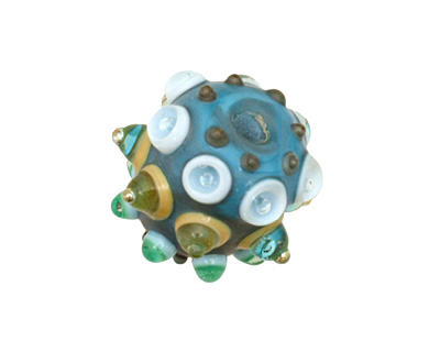 The BeadsNest Lampwork Glass Bumpy Bead 18-19x20-23mm