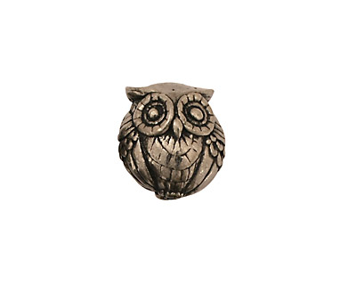 Green Girl Pewter Double Owl 15x14mm