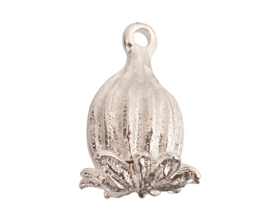 Nunn Design Sterling Silver (plated) Large Poppy Pod Charm 20x28mm