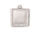 TierraCast Rhodium (plated) Large Square Frame Drop 21x25mm