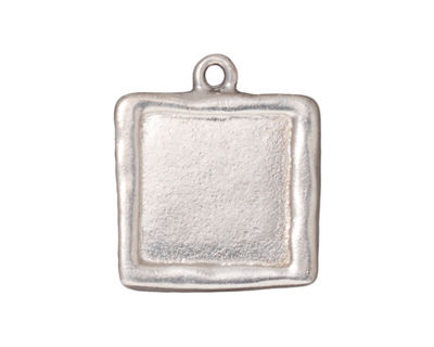 TierraCast Rhodium (plated) Large Square Frame Drop 21x25mm