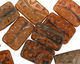 Czech Glass Chocolate Groovy Rectangle 18x12mm