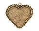 Nunn Design Antique Gold (plated) Large Ornate Heart Bezel Pendant 40x37mm