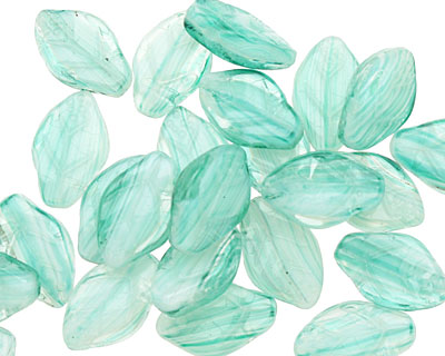 Czech Glass Spearmint Leaf Drop 8x12mm